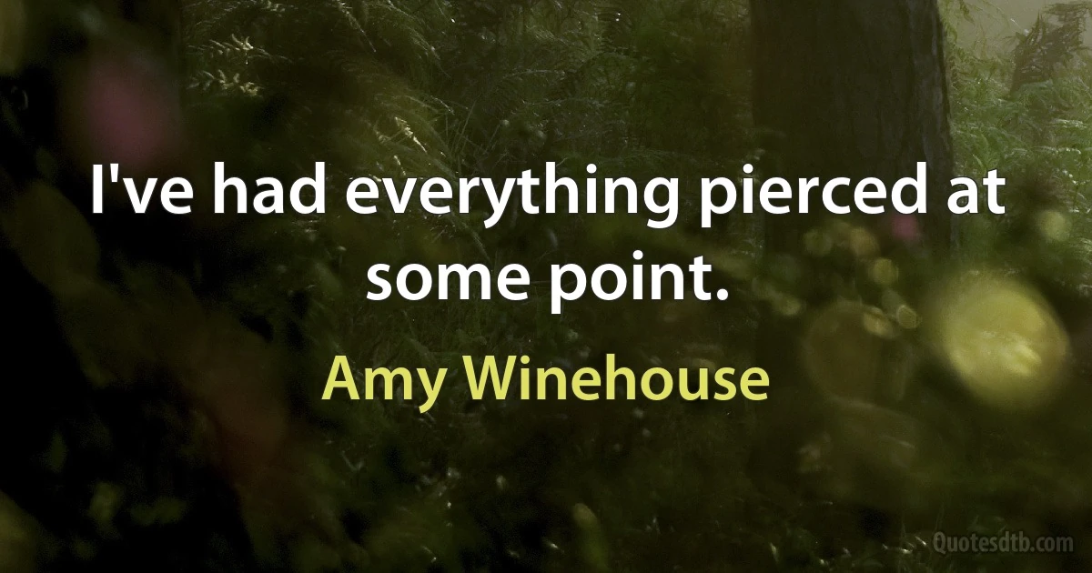 I've had everything pierced at some point. (Amy Winehouse)