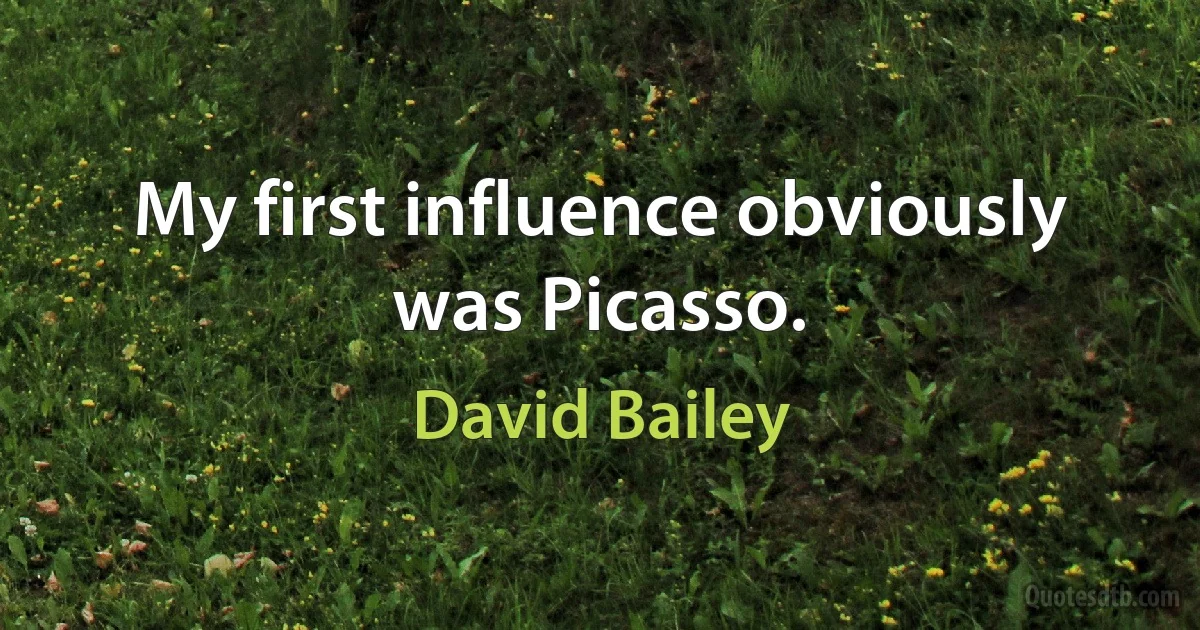 My first influence obviously was Picasso. (David Bailey)