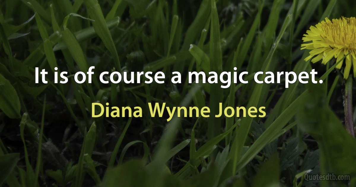 It is of course a magic carpet. (Diana Wynne Jones)