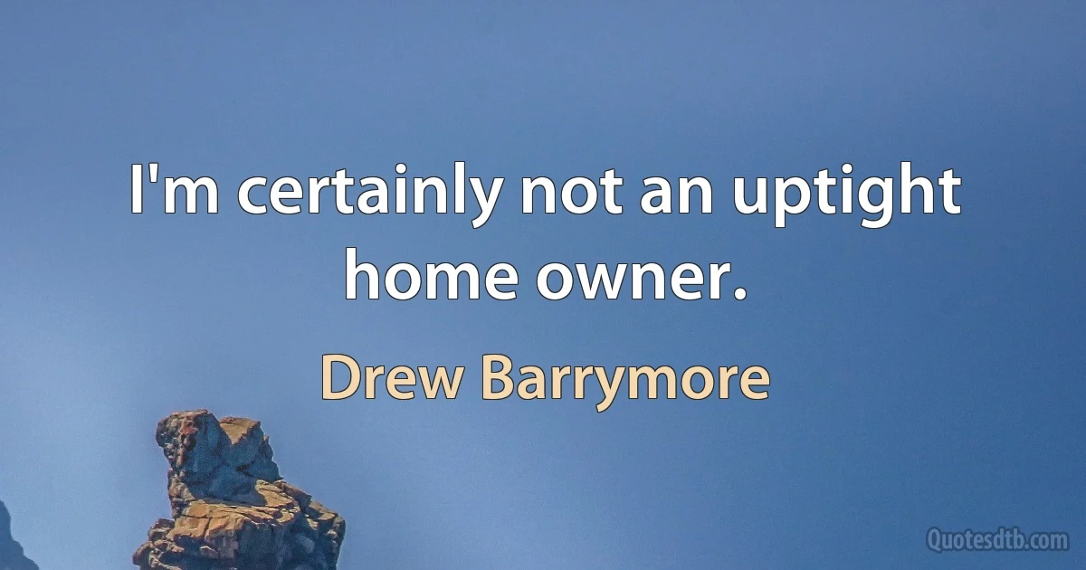 I'm certainly not an uptight home owner. (Drew Barrymore)