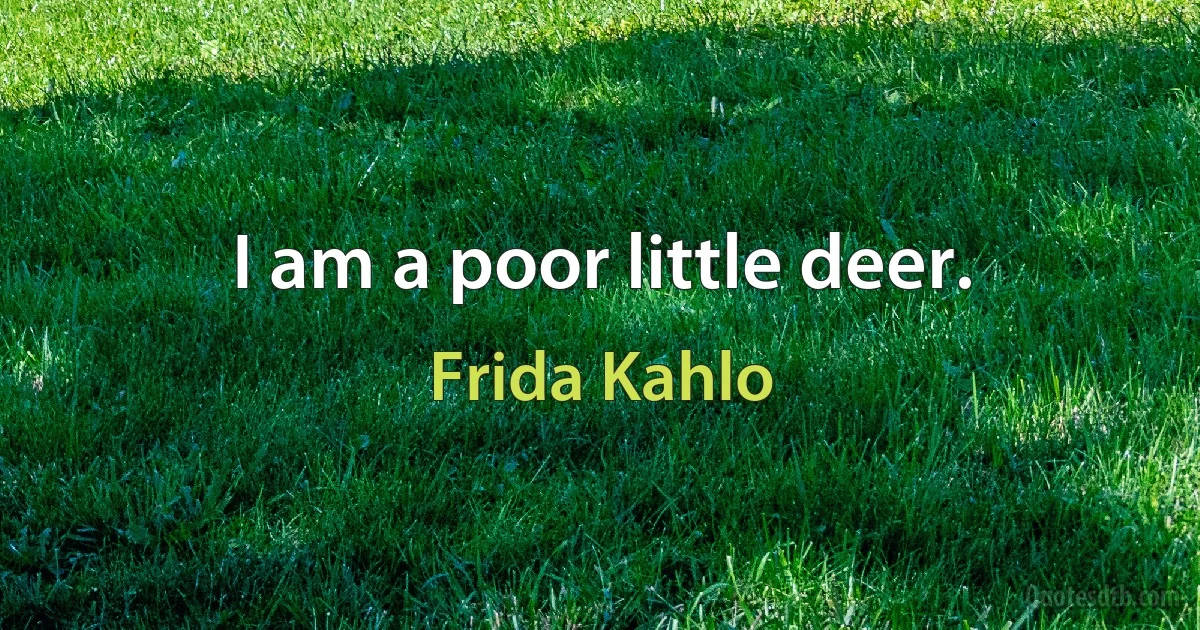 I am a poor little deer. (Frida Kahlo)