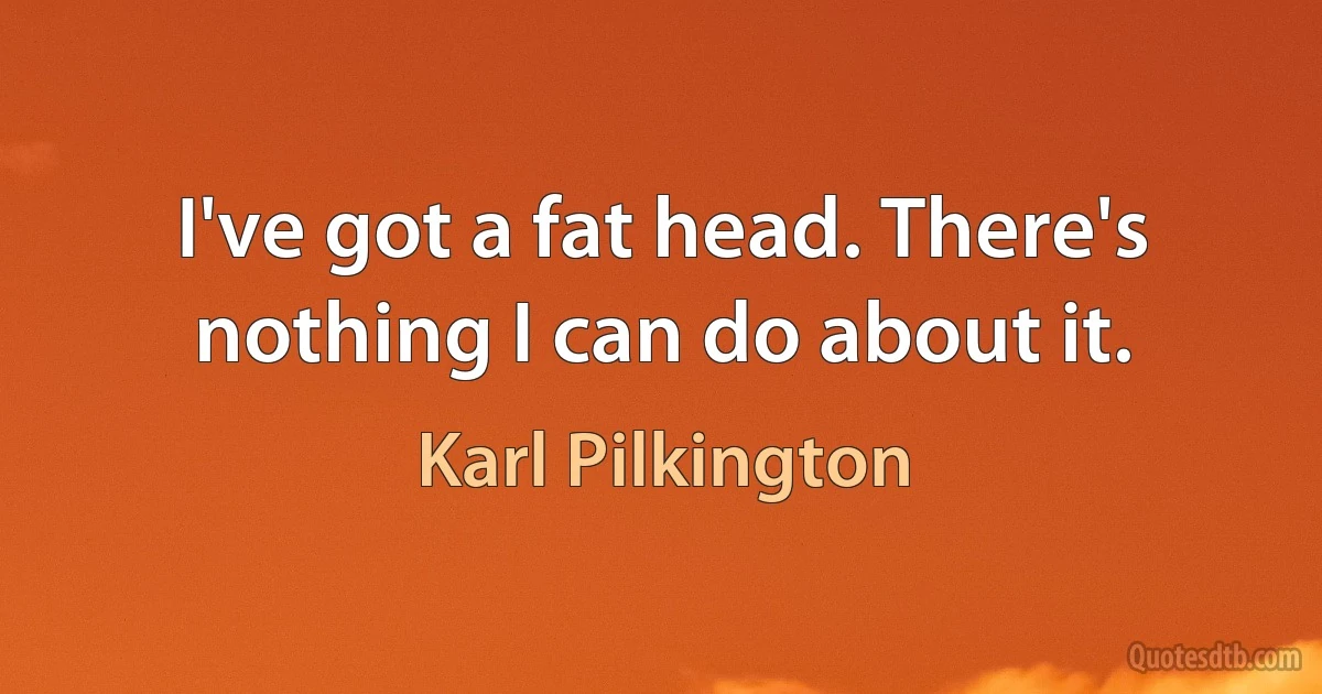 I've got a fat head. There's nothing I can do about it. (Karl Pilkington)