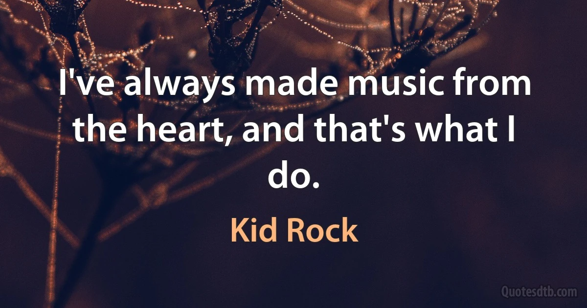 I've always made music from the heart, and that's what I do. (Kid Rock)