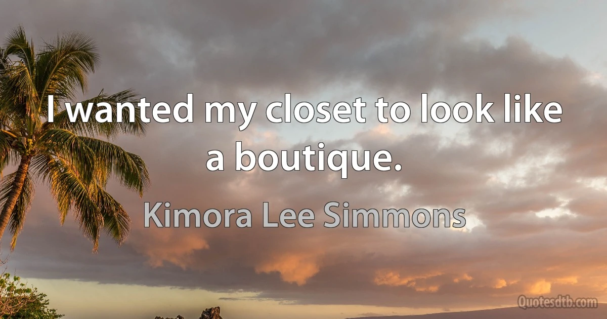 I wanted my closet to look like a boutique. (Kimora Lee Simmons)