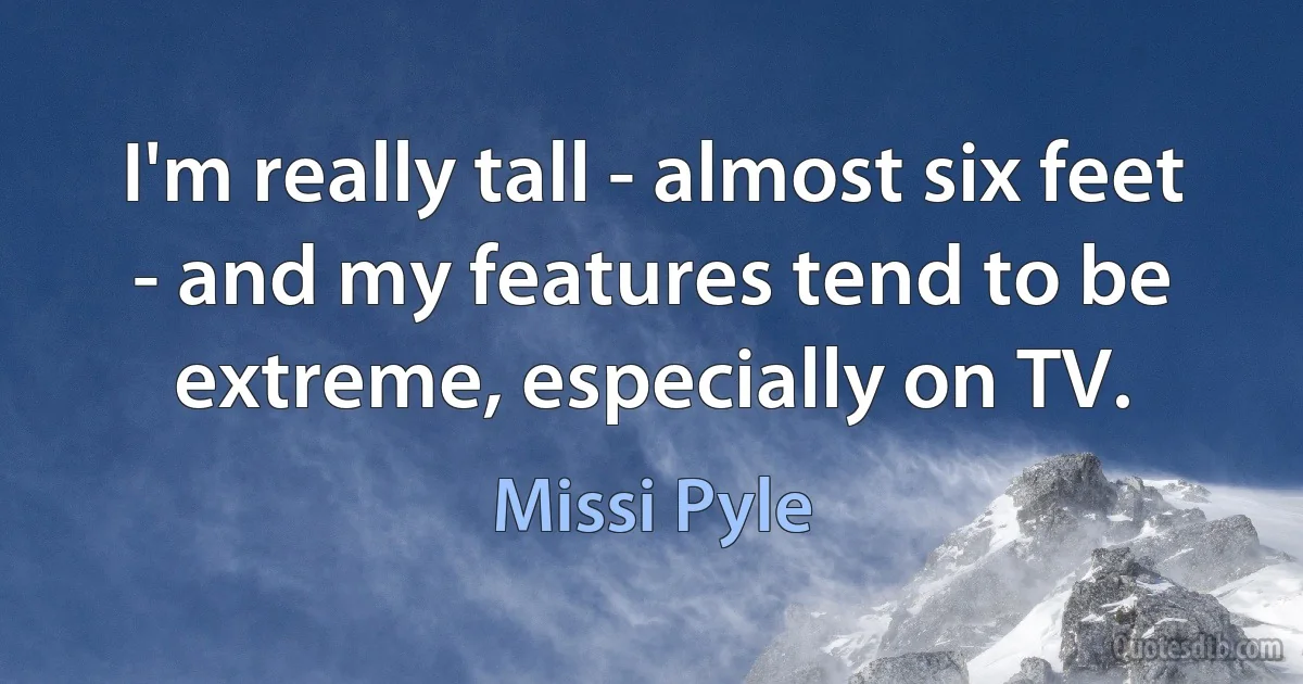 I'm really tall - almost six feet - and my features tend to be extreme, especially on TV. (Missi Pyle)