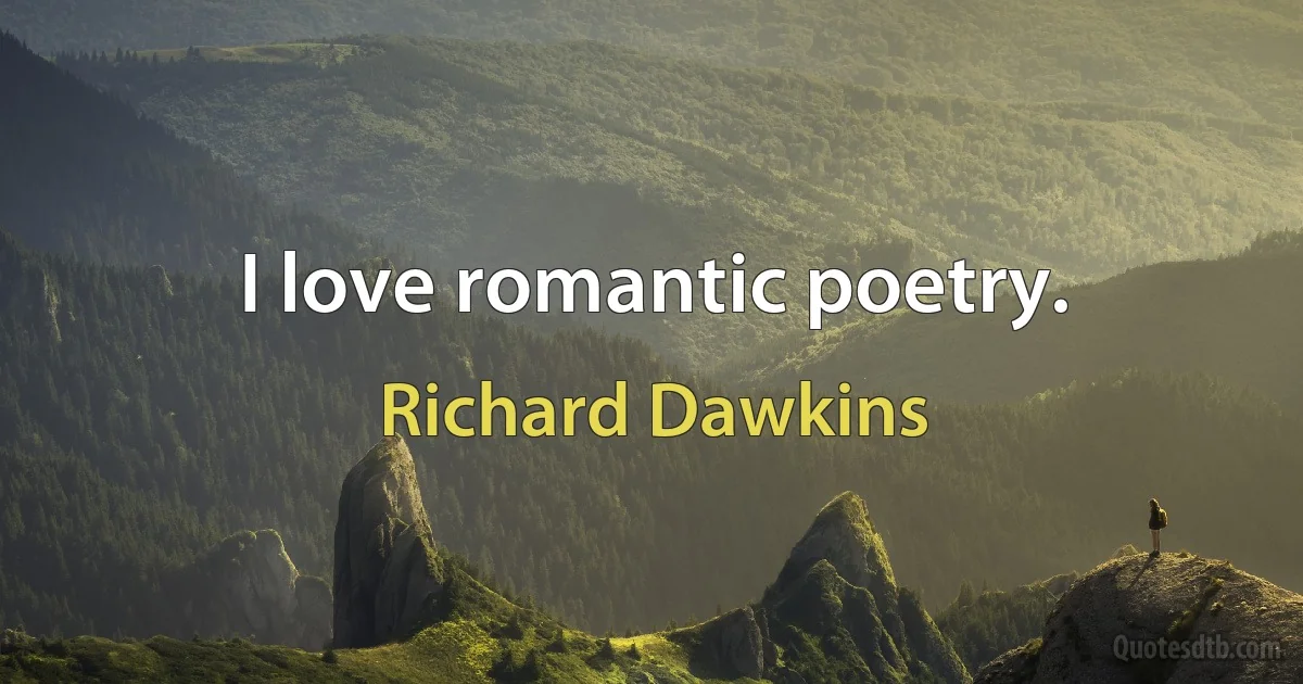 I love romantic poetry. (Richard Dawkins)