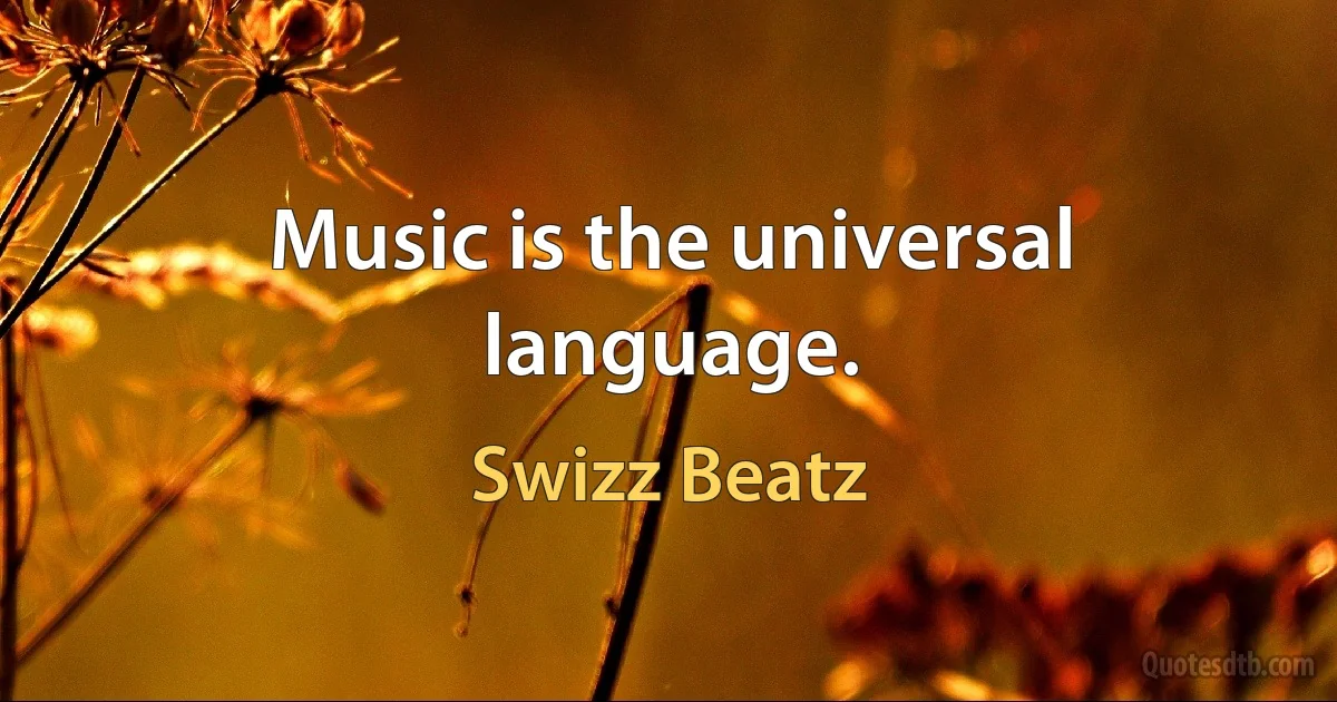 Music is the universal language. (Swizz Beatz)