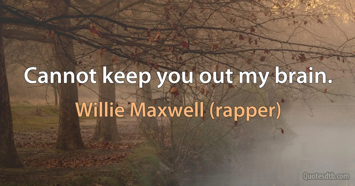 Cannot keep you out my brain. (Willie Maxwell (rapper))