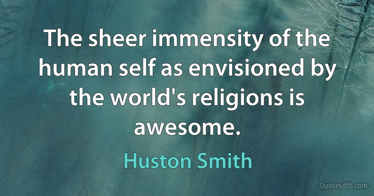 The sheer immensity of the human self as envisioned by the world's religions is awesome. (Huston Smith)