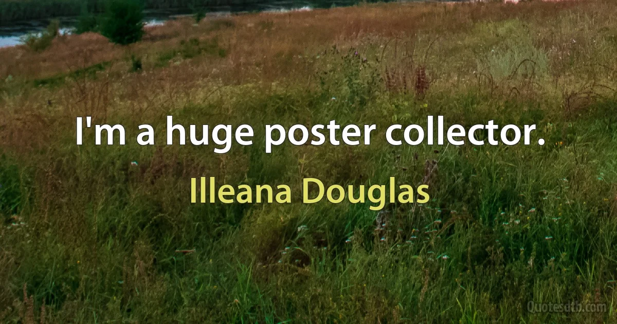 I'm a huge poster collector. (Illeana Douglas)