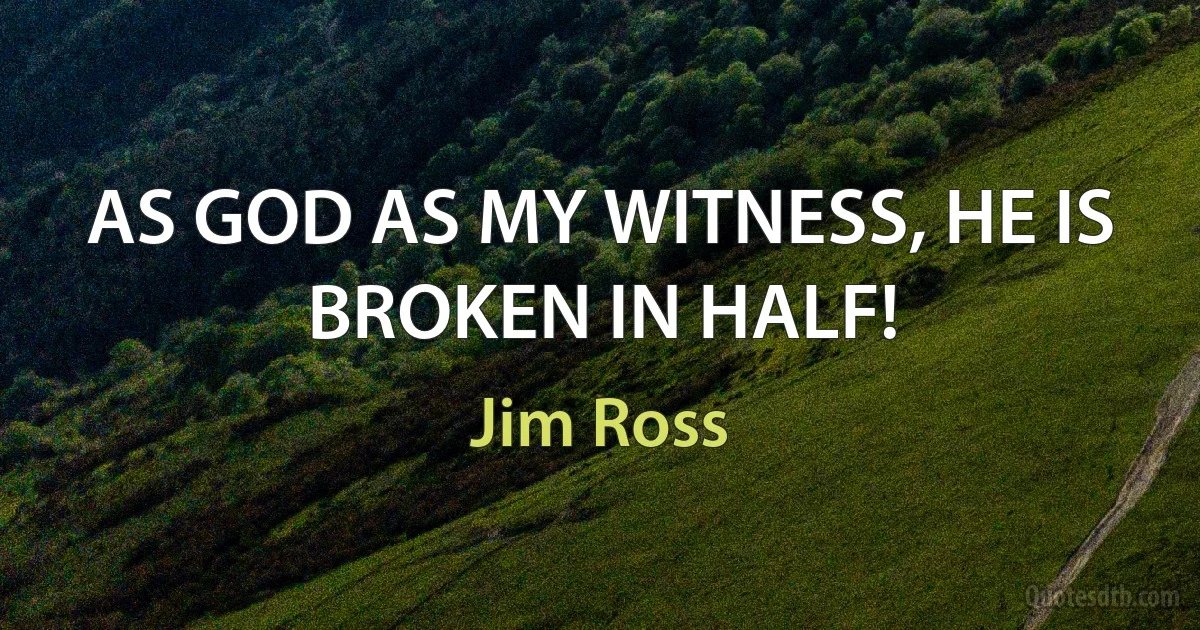 AS GOD AS MY WITNESS, HE IS BROKEN IN HALF! (Jim Ross)