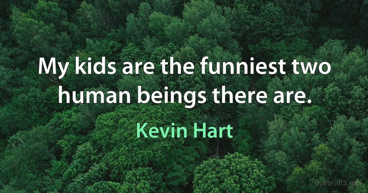 My kids are the funniest two human beings there are. (Kevin Hart)