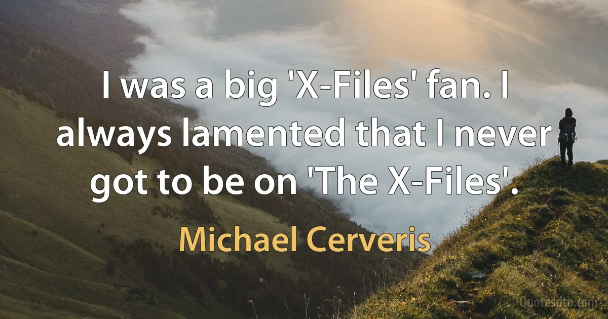 I was a big 'X-Files' fan. I always lamented that I never got to be on 'The X-Files'. (Michael Cerveris)