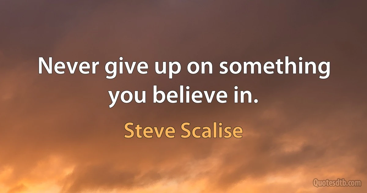 Never give up on something you believe in. (Steve Scalise)