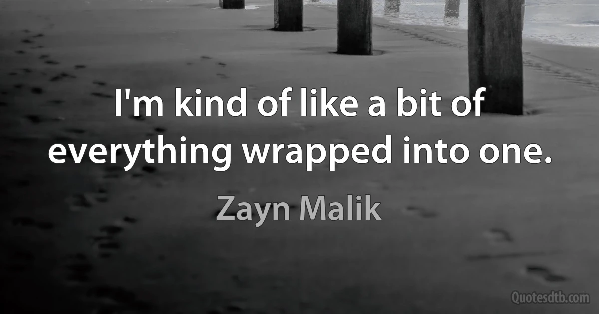 I'm kind of like a bit of everything wrapped into one. (Zayn Malik)