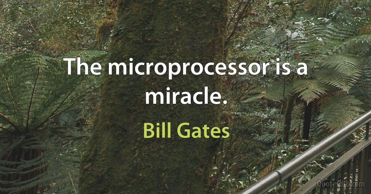 The microprocessor is a miracle. (Bill Gates)