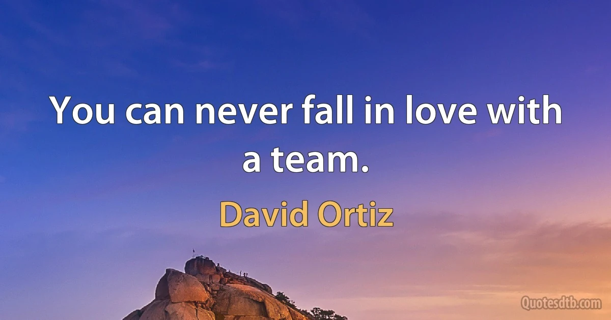 You can never fall in love with a team. (David Ortiz)