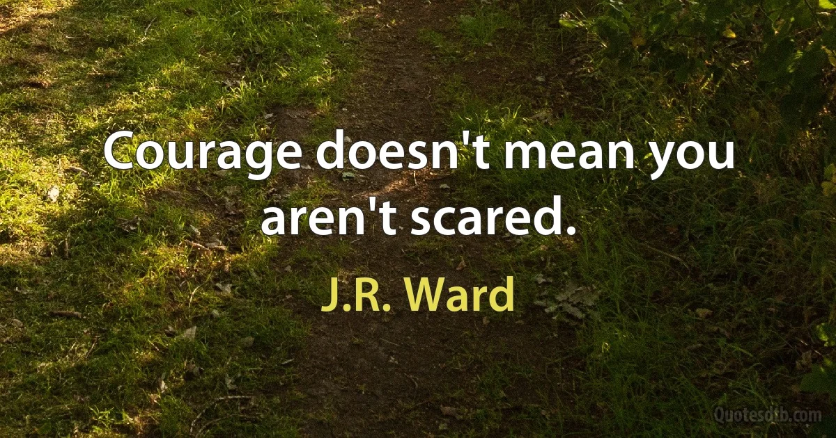 Courage doesn't mean you aren't scared. (J.R. Ward)