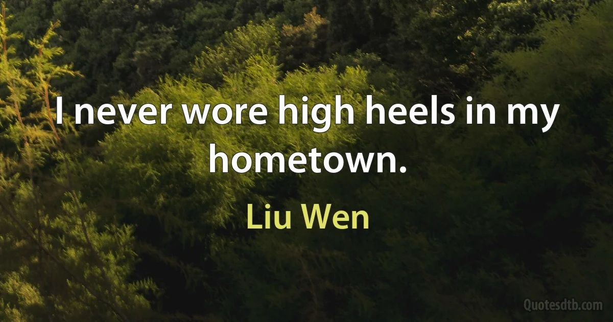 I never wore high heels in my hometown. (Liu Wen)