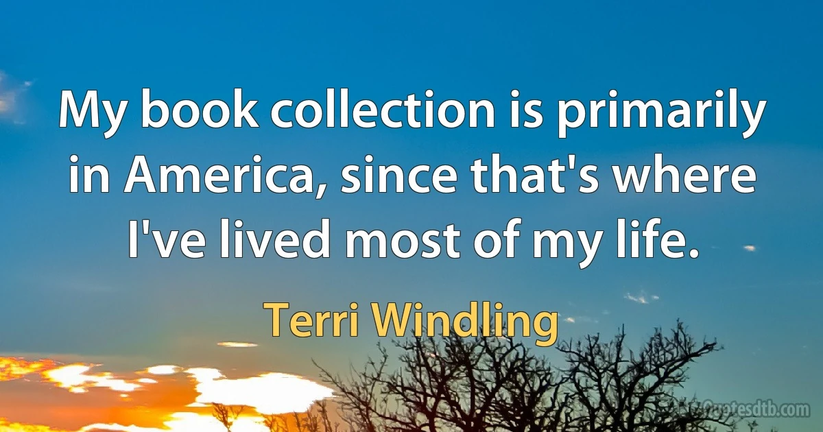 My book collection is primarily in America, since that's where I've lived most of my life. (Terri Windling)