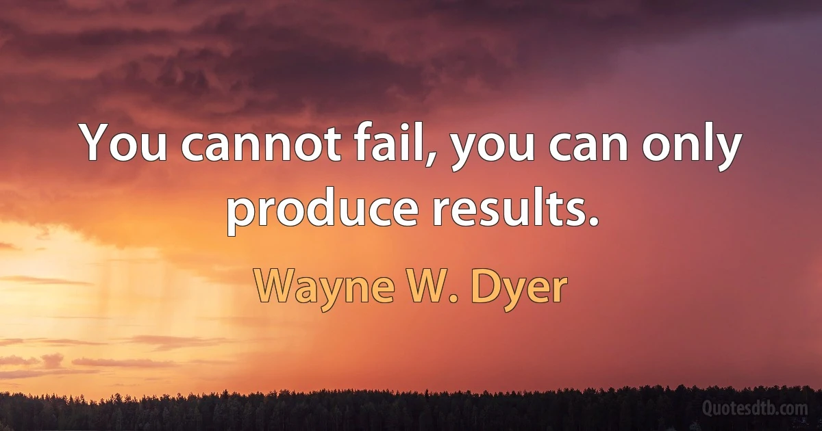 You cannot fail, you can only produce results. (Wayne W. Dyer)