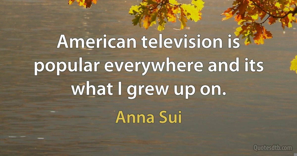 American television is popular everywhere and its what I grew up on. (Anna Sui)