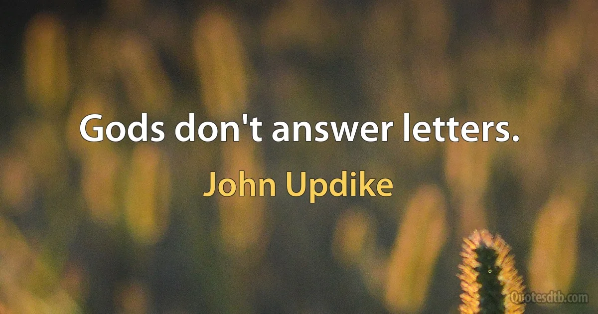 Gods don't answer letters. (John Updike)