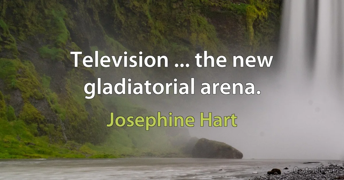 Television ... the new gladiatorial arena. (Josephine Hart)