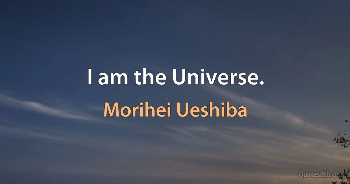 I am the Universe. (Morihei Ueshiba)