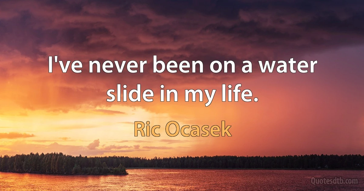 I've never been on a water slide in my life. (Ric Ocasek)