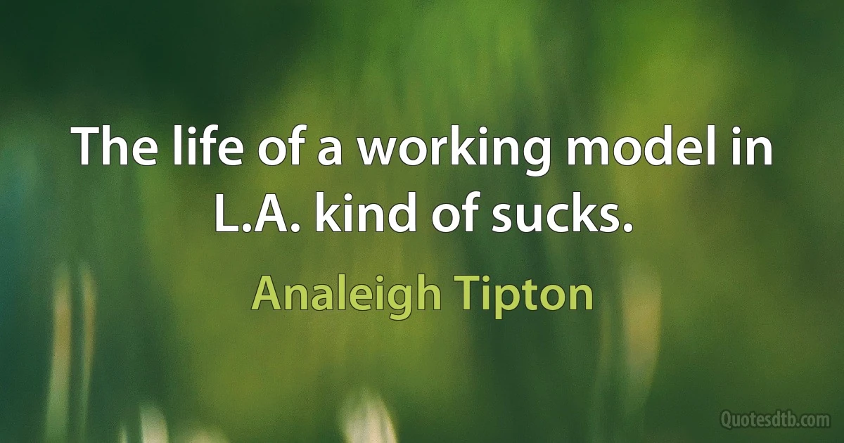 The life of a working model in L.A. kind of sucks. (Analeigh Tipton)