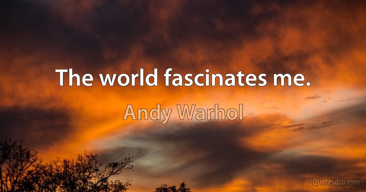 The world fascinates me. (Andy Warhol)