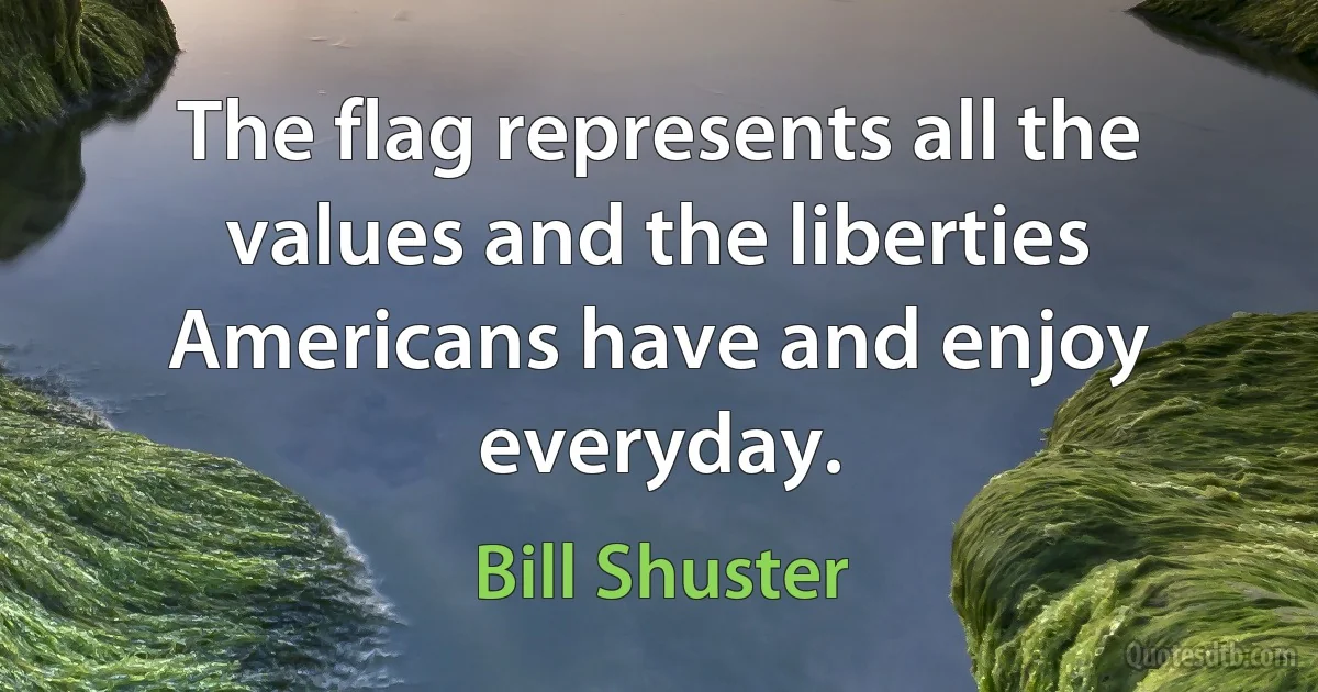 The flag represents all the values and the liberties Americans have and enjoy everyday. (Bill Shuster)