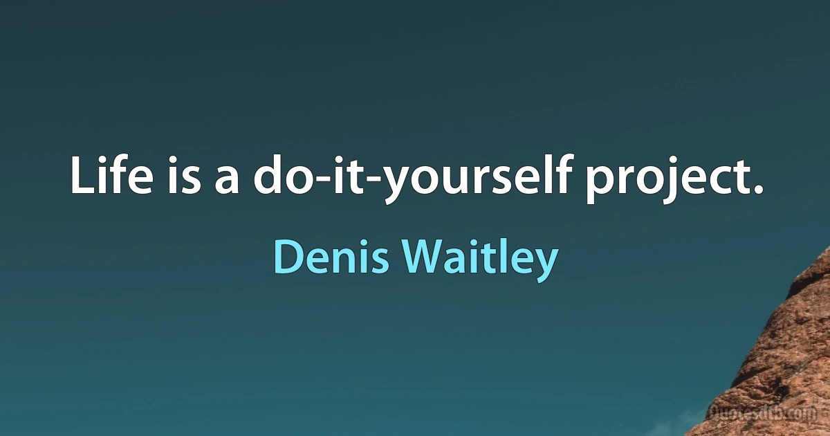 Life is a do-it-yourself project. (Denis Waitley)