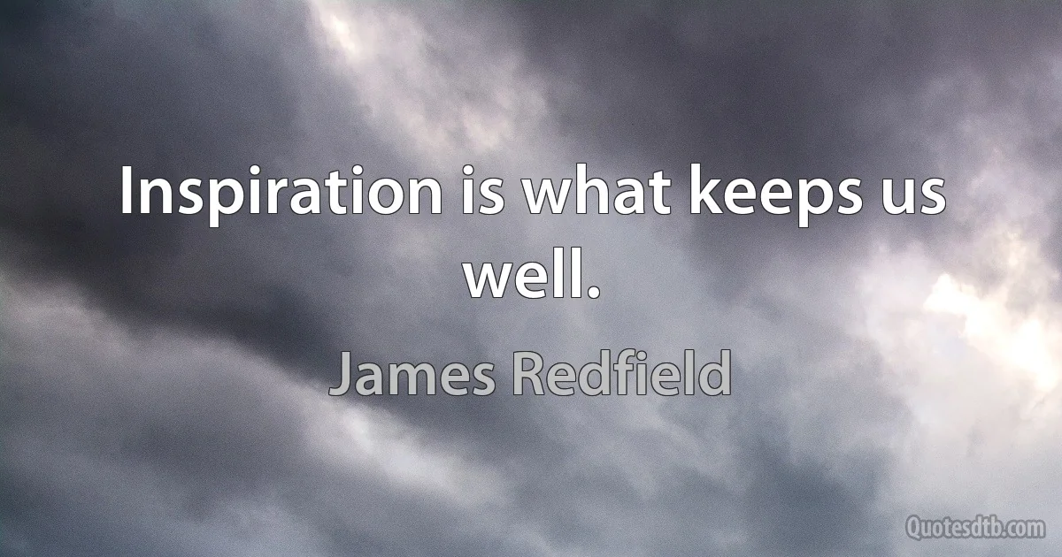 Inspiration is what keeps us well. (James Redfield)