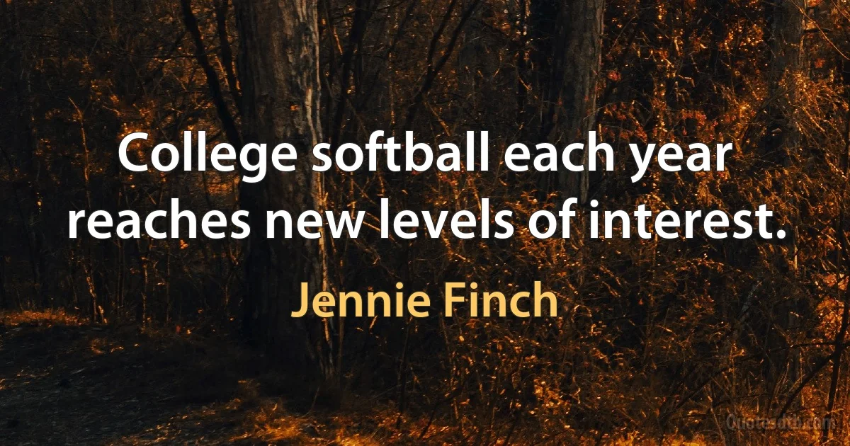 College softball each year reaches new levels of interest. (Jennie Finch)