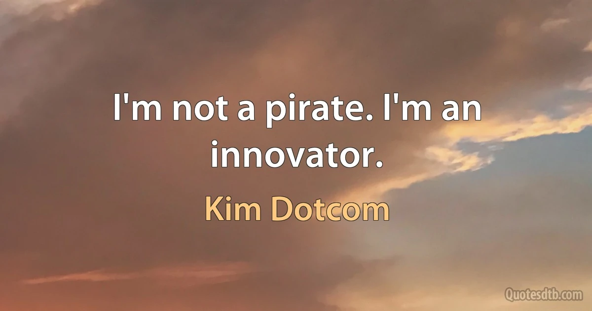 I'm not a pirate. I'm an innovator. (Kim Dotcom)