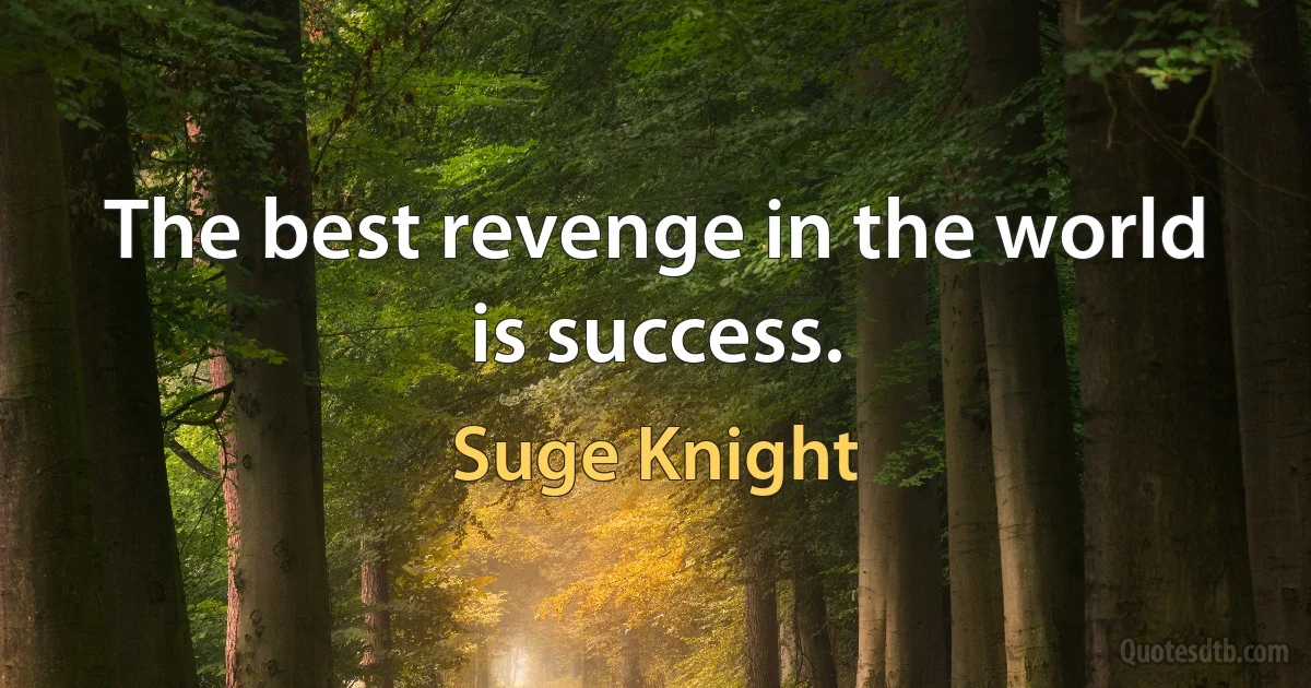 The best revenge in the world is success. (Suge Knight)