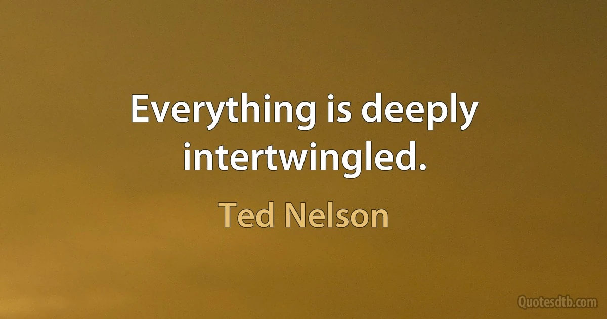 Everything is deeply intertwingled. (Ted Nelson)