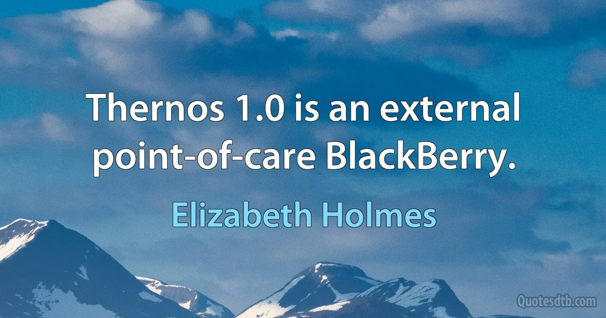 Thernos 1.0 is an external point-of-care BlackBerry. (Elizabeth Holmes)