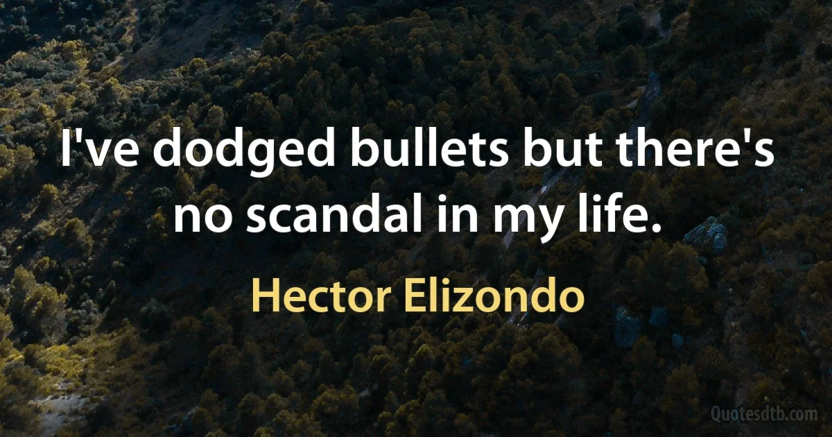 I've dodged bullets but there's no scandal in my life. (Hector Elizondo)