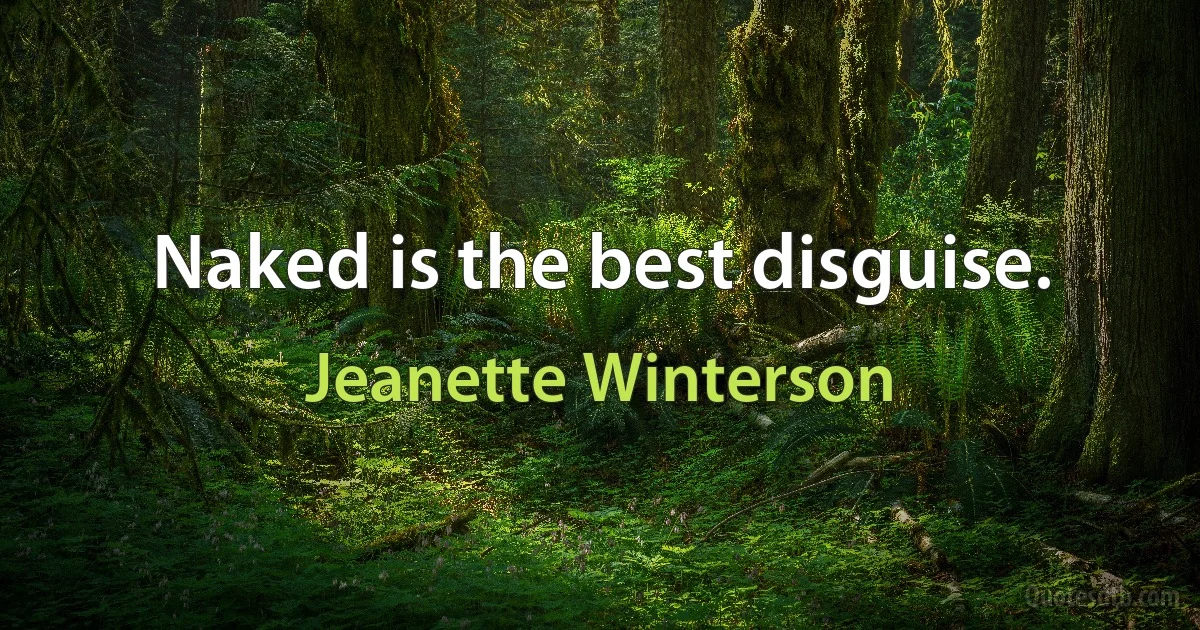 Naked is the best disguise. (Jeanette Winterson)