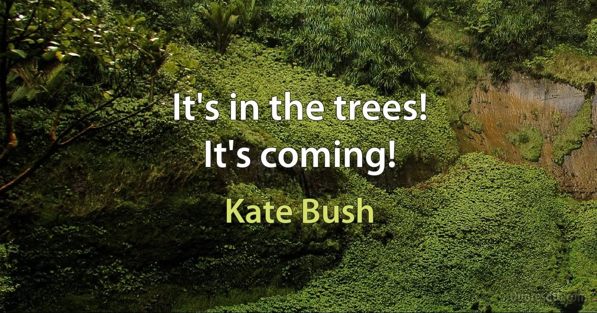 It's in the trees!
It's coming! (Kate Bush)