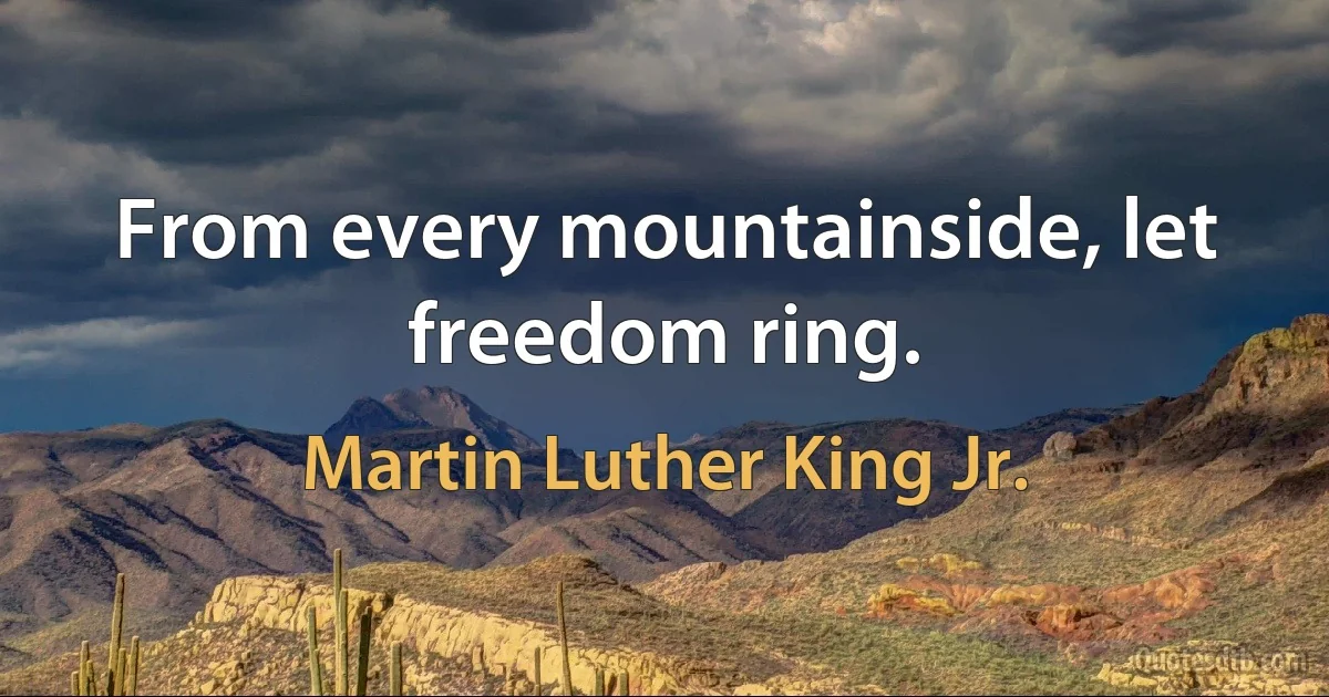 From every mountainside, let freedom ring. (Martin Luther King Jr.)