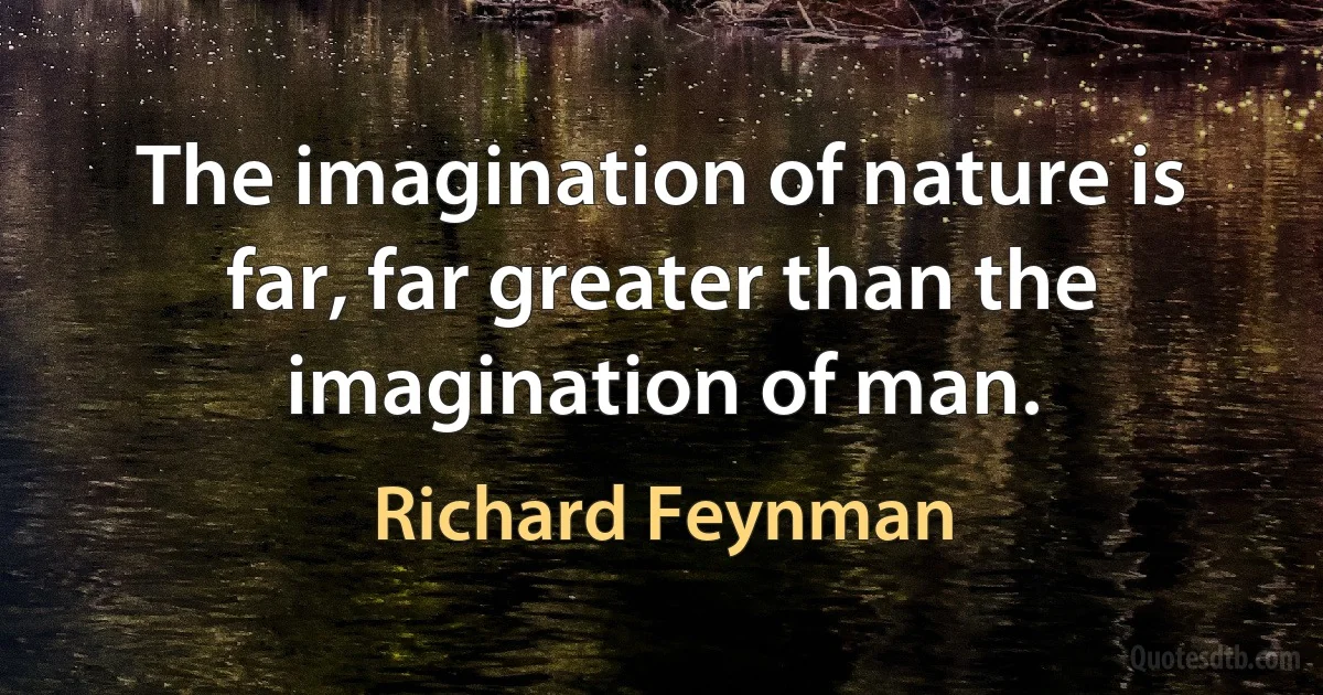 The imagination of nature is far, far greater than the imagination of man. (Richard Feynman)