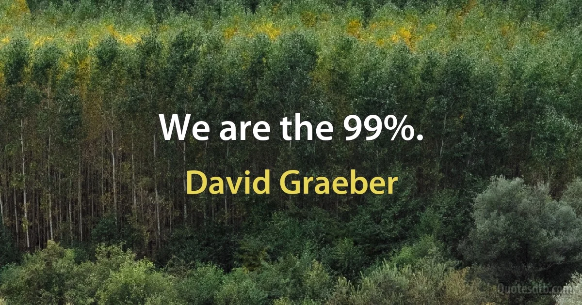 We are the 99%. (David Graeber)