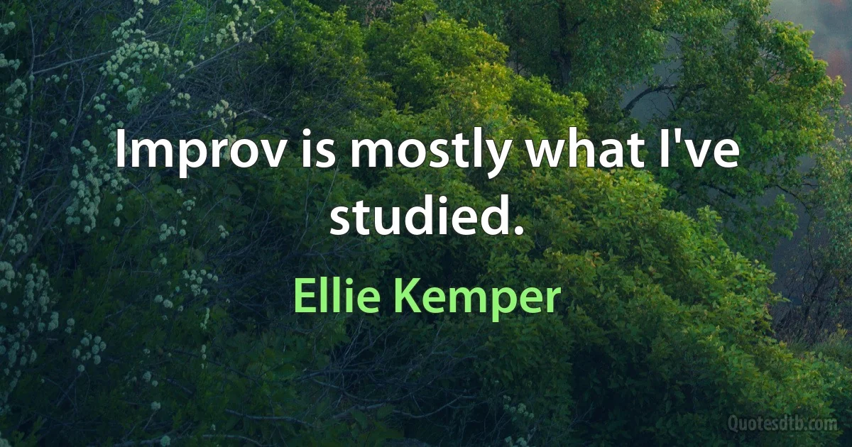 Improv is mostly what I've studied. (Ellie Kemper)