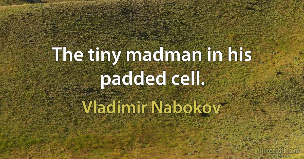 The tiny madman in his padded cell. (Vladimir Nabokov)