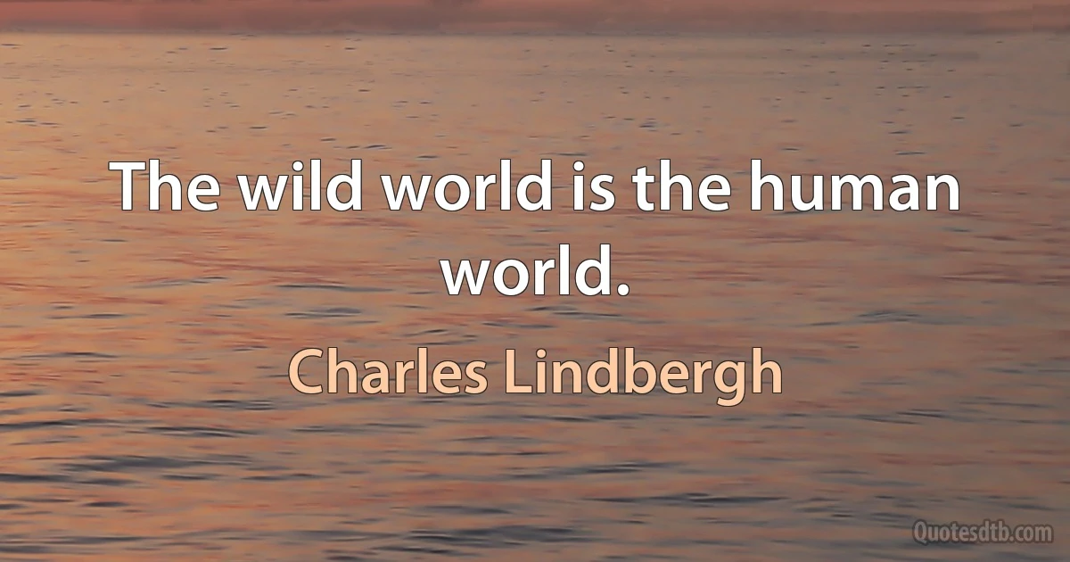 The wild world is the human world. (Charles Lindbergh)