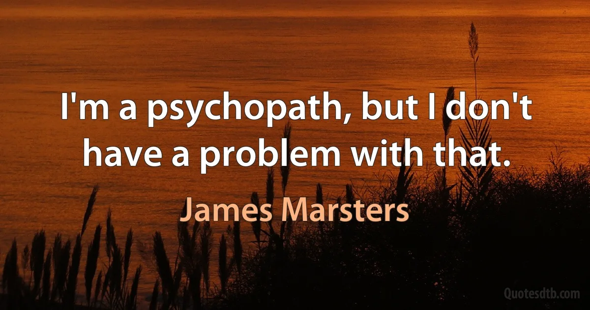 I'm a psychopath, but I don't have a problem with that. (James Marsters)